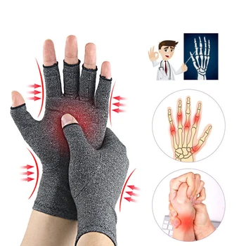 Перчатки от компрессионного артрита, поддерживающий запястье Терапевтический браслет, Компрессионные перчатки на половину пальца, облегчающие боль в суставах, велосипедные перчатки