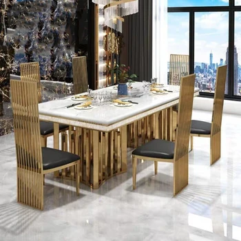 Роскошный Современный обеденный стол, стул, Мраморный стол, Передвижные Кухонные столы, Консоль, Обеденный стол, Передвижной стол, Ясли, Мебель для дома