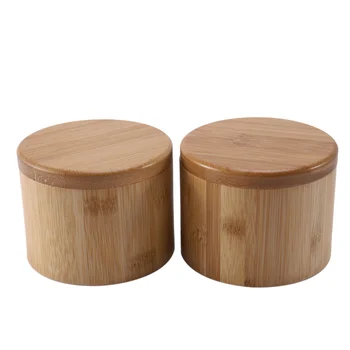 Коробки для хранения 2шт Коробка для соли Деревянная Бамбуковая коробка для хранения с магнитной поворотной крышкой Контейнер для кухни Контейнеры для хранения продуктов питания