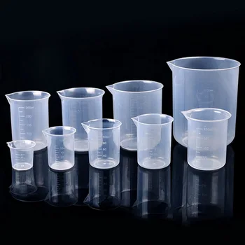 Прозрачный пластиковый мерный стаканчик с градуировкой для выпечки, Мензурка, емкость для измерения жидкости 25/30/50 мл /100 мл /150/250/ 500 мл / 1000 мл