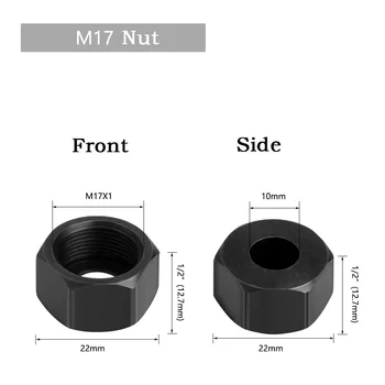 Переходник для обрезки цангового патрона M17 С гайкой Деревообрабатывающие Принадлежности 6-10 мм Замена гравировального станка