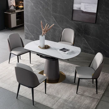 Мобильный складной обеденный стол, кухонный кофейный гарнитур, Роскошная Современная обеденная консоль, Белая мебель для гостиной