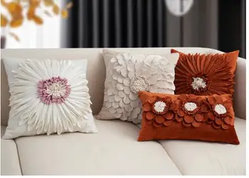 Подушка с розовым цветком на окне спальни в стиле принцессы, наволочка для наволочки для дивана в гостиной, роскошная наволочка для дивана Оптом
