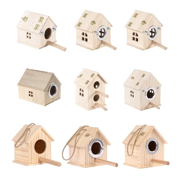 Ящик для разведения птиц Подвесное деревянное гнездо Домик для попугаев Клетка Коробка для спаривания неразлучников