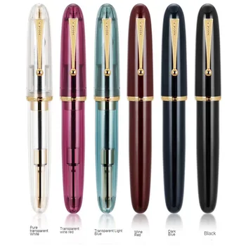 Jinhao 9019 Прозрачная цветная перьевая ручка из смолы, чернила 0,5/0,7 мм, студенческие школьные канцелярские принадлежности, бизнес-канцелярские принадлежности в подарок