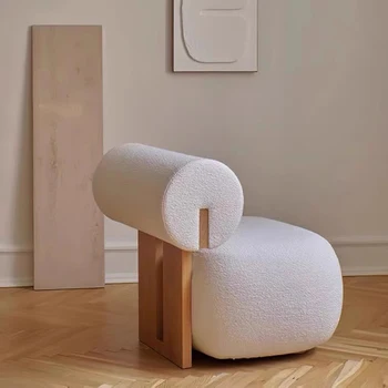 Кресло-трон для гостиной, Милый диван, Деревянные белые стулья для макияжа, Обалденный пол для отдыха