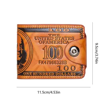 Кошелек с рисунком доллара США, кошелек с рисунком доллара, большой емкости, из искусственной кожи, держатель для фотокарточек, карман для денег с магнитной пряжкой, Кошелек для мужчин