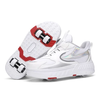28-42 ЕВРО, Новая детская обувь для роликовых коньков, Детские кроссовки с четырьмя колесами для мальчиков и девочек 2023 года, Повседневная обувь для взрослых мальчиков