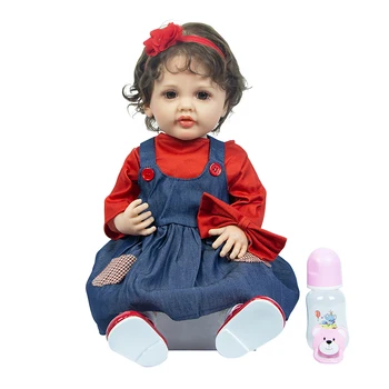 Bebes 55 CM Mainan Gelisah Tubuh Silikon Boneka Bayi Dilahirkan Kembali Boneka Bayi Baru Lahir Seperti Hidup Anak-anak untuk H