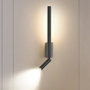 Светодиодные настенные светильники Creative Personality Tube с подсветкой для чтения, фоновый настенный светильник для прохода по лестнице, прожектор с выключателем