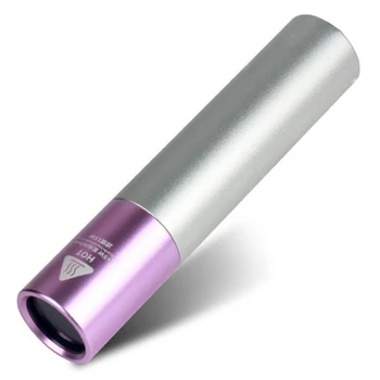 УФ-светодиодный фонарик из алюминиевого сплава 365Нм, портативный УФ-фонарик с перезаряжаемым зумом, светло-фиолетовый