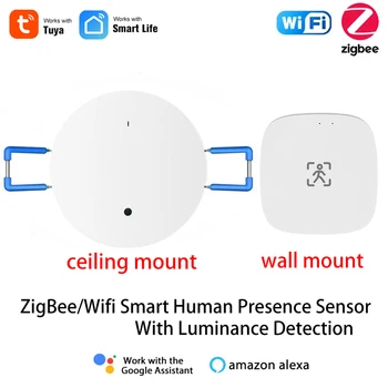 Wifi/ZigBee Датчик движения В Присутствии Человека С Определением Яркости/Расстояния, 5V/110V/220V Tuya Smart Life, Домашняя автоматизация