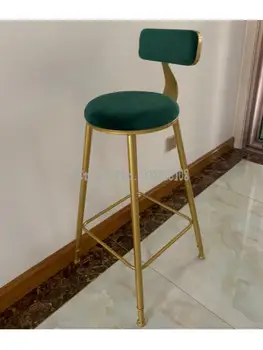 Барный стул современный простой высокий стул бытовой высокий табурет барный стул скандинавский высокий стул со спинкой барный стул
