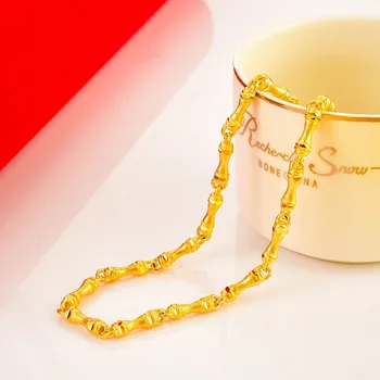 Ожерелье и браслет из чистого золота 18 карат, наборы ювелирных изделий, цепочка из настоящего золота для женщин, Изысканные ювелирные изделия, Свадебные браслеты 18 карат, кольцо, ожерелье