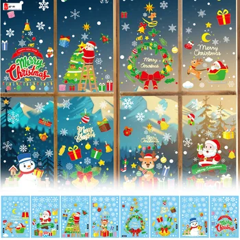 Рождественские наклейки для окон, декор для окон, Рождественский снеговик, Снежинка, декор для окон, Новая мода, простая Универсальная мебель для дома