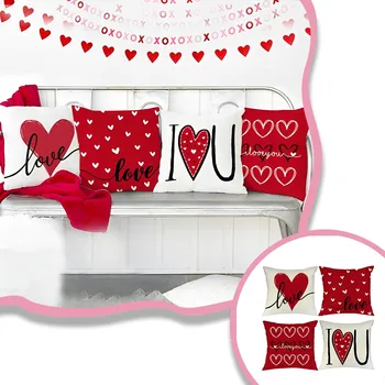 Однотонные подушки Наволочка на День Святого Валентина с принтом Любовного письма Диван для гостиной, подушка для спальни, наволочка, Коричневые диванные подушки