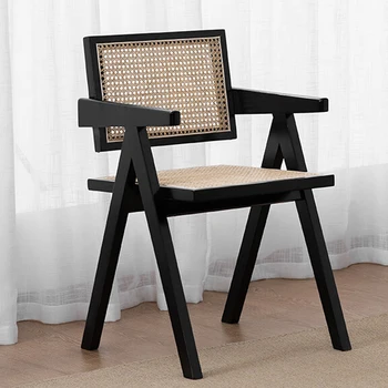 Современный стул из ротанга, дизайн стола для гостиной, обеденный стул для кухни, Деревянный офисный туалетный столик Stuhl Esszimmer Home Furniture SQC