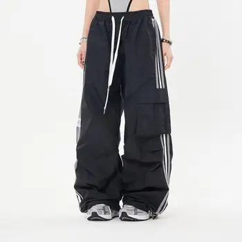Женские брюки-карго-парашют оверсайз в японском стиле Gorpcore, широкие джоггеры для бега трусцой, мешковатые винтажные спортивные штаны в стиле хиппи, женские брюки