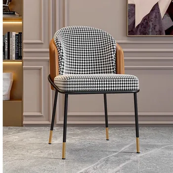 Дизайнерские Офисные обеденные стулья с металлической подушкой Relax Lounge Ресторанные обеденные стулья Room High Sillas De Oficina Роскошная мебель