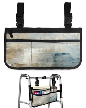 Текстура абстрактной масляной живописи, Подлокотник для инвалидной коляски, Боковое хранилище, Несколько карманов со светоотражающими полосками, Подвесная сумка для хранения