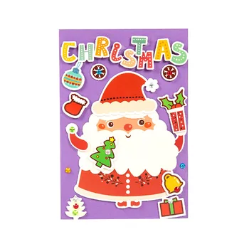 Рождественская поздравительная открытка, украшение в виде Рождественского Снеговика, креативная наклейка 