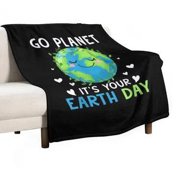 Новый День Земли 2023 Go planet Это ваш День Земли Плед Дорожное одеяло Диваны Дизайнерские пледы Красивые пледы