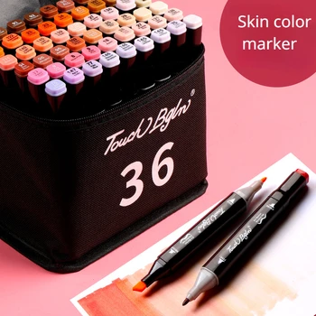 Набор маркеров для цвета кожи 12/36 цветов, Студенты-искусствоведы, Дети, рисование в стиле аниме, Цветные карандаши, двухсторонние ручки для рисования на масляной основе