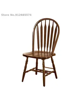 Обеденный стул из массива дерева, Американский Загородный стул, спинка табурета, стул для кафе 