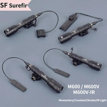Светодиодный фонарик для тактического страйкбола Surefir SF M300B M300C M600B M600C M600V Weapon Scout с двухфункциональным переключателем давления