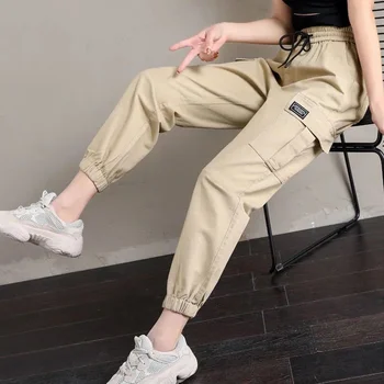 Комбинезон, женские спортивные брюки с высокой талией, уличная одежда, повседневные брюки, свободные универсальные леггинсы, Модные брюки Y2K в корейском стиле Харадзюку