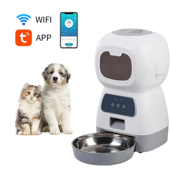 3,5 л Автоматическая кормушка для кошек Pet Smart WIFI Remote APP Дозатор корма для кошек Миска из нержавеющей стали Автоматическая кормушка для кошек Аксессуары для собак