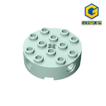Кирпич Gobricks GDS-951 круглый 4 x 4 с 4 боковыми отверстиями для штифтов и Центральным отверстием для оси совместим с lego 6222 DIY