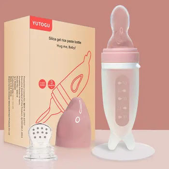 Бутылочка для кормления Дельфин Силиконовая Ложка для рисовых хлопьев Посуда Для новорожденных Детские Товары Ложка для кормления