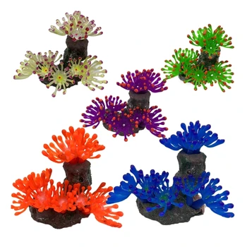 TPR Коралловый аквариум со светящимся декором, напоминающим жизнь, Аквариумы с тонущим орнаментом D0LD