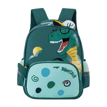 Рюкзак с мультяшным динозавром, детская сумка, милая улыбка для мальчиков и девочек, рюкзак контрастного цвета, школьный ранец для детского сада