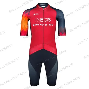 2023 Велосипедная Майка Ineos Grenadier Team Set Мужская Красно-Оранжевая Одежда Велосипедные Рубашки Костюм Велосипедный Нагрудник Шорты Mtb Одежда Maillot Ropa