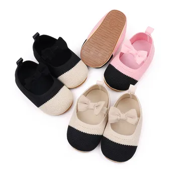 Новая Детская Обувь С Милым Бантом Для Новорожденных Девочек, Обувь Принцессы На Мягкой Резиновой Подошве, Детские Дышащие Первые Ходунки, Обувь Для Малышей