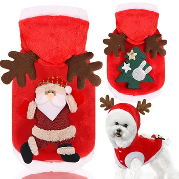 Флисовая фланелевая одежда для домашних собак на Рождество, зимний мягкий свитер для маленьких средних собак Чихуа