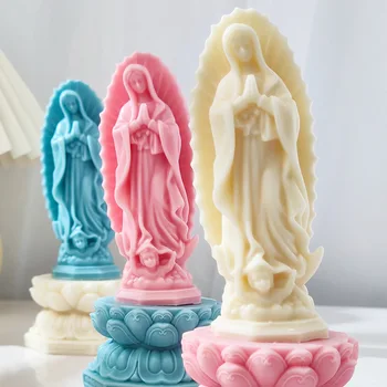 3D Форма для Пресвятой Девы Марии, силиконовая форма для скульптуры Иисуса, Мыло ручной работы, Гипсовая форма из смолы, домашний декор, подарок ко Дню матери