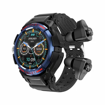 Смарт-часы GT100 2 в 1 Мужские TWS Наушники AMOLED Bluetooth-гарнитура Наушники-трекер Музыка Спорт Фитнес Умные часы