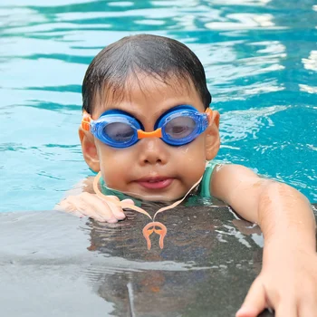 6 шт. Силиконовые беруши для детей с ремешком для защиты носа, Аксессуар для плавания для детей и взрослых