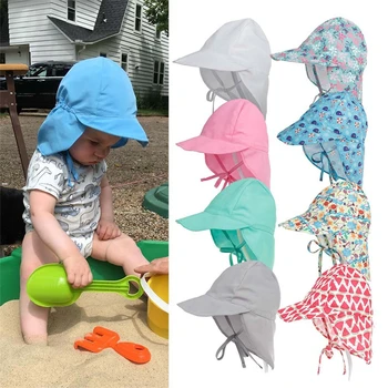 Быстросохнущие Детские Широкополые Пляжные Солнцезащитные кепки с защитой от ультрафиолета для детей в возрасте от 3 месяцев до 5 лет