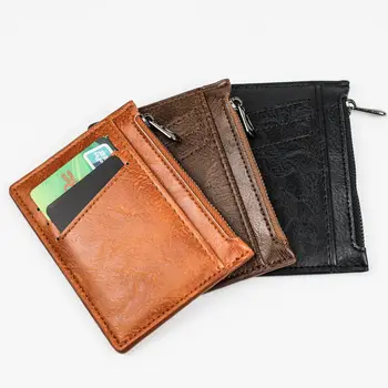 Новая повседневная креативная сумка для карт на молнии из искусственной кожи, многофункциональный бизнес-идентификатор, держатель банковской Кредитной карты, портмоне, чехол для кошелька