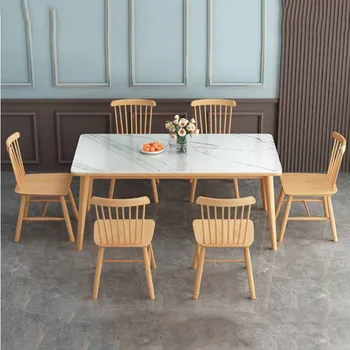 Роскошные Мраморные кухонные Столовые Сервизы для гостиной на 6 персон, Столовые украшения в японском стиле, мебель Conjuntos De Sala De Jantar