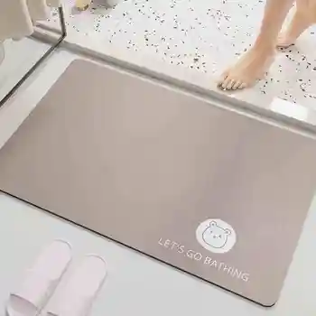Коврик для пола в ванной, противоскользящий коврик для ног в ванной, туалет СЕРЫЙ