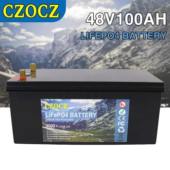 Встроенный литий-железо-фосфатный аккумулятор LiFePO4 48V 100AH BMS 5000 Циклов Для Замены Большей части резервного источника питания Домашнего накопителя энергии