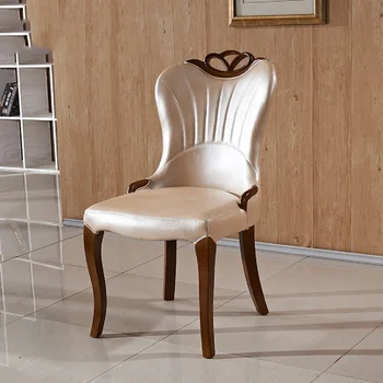 Европейский обеденный стул современный простой обеденный стул из массива дуба обеденный стул для отдыха стул с мягкой спинкой-мешком