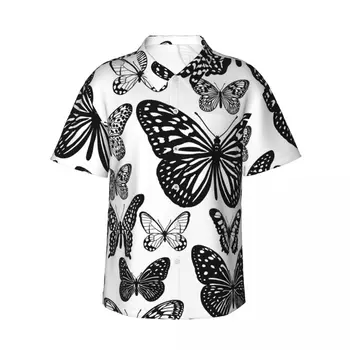 Гавайская рубашка с 3D Принтом Бабочки, Мужская Одежда, Свободные Дышащие Мужские Рубашки, Летняя Мужская Рубашка, Мужская Одежда С Коротким Рукавом